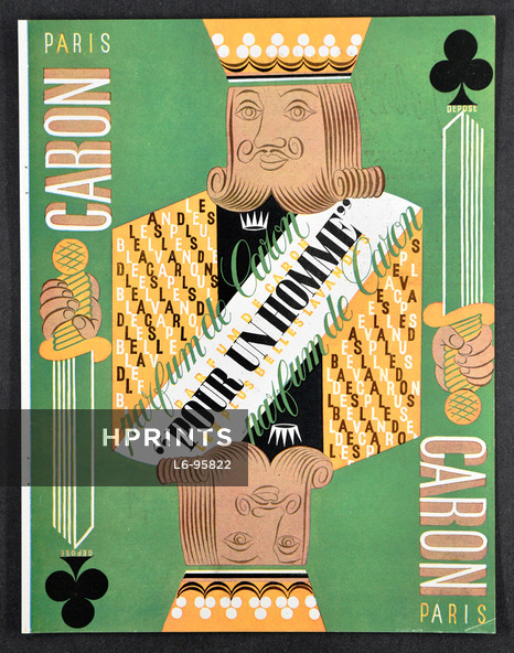 Caron (Perfumes) 1941 Pour un Homme, Playing Cards (version Roi de Trèfle, Clubs)