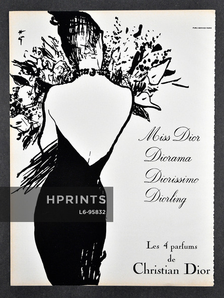 Christian Dior 1968 Miss Dior, Diorama, Diorissimo, Diorling, René Gruau