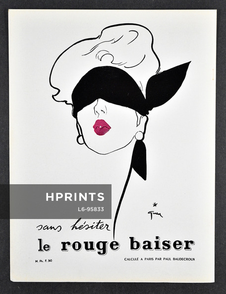 Rouge Baiser 1954 René Gruau (Scarf A), Lipstick