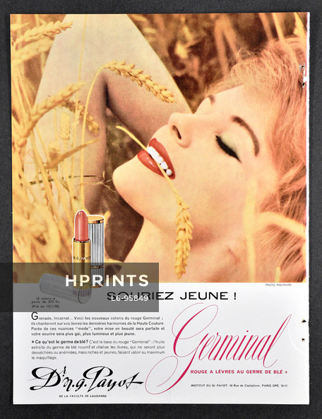 Dr N.G. Payot (Cosmetics) 1958 Lipstick Germinal, Photo Molinard