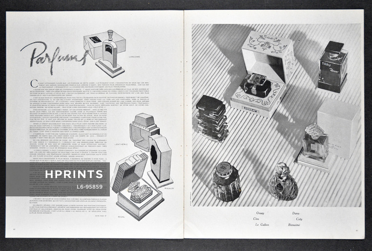 Parfums, 1946 - Lancôme, Lenthéric, Rigaud, D'orsay, Le Galion... Photo Bernheim, 4 pages, 4 pages