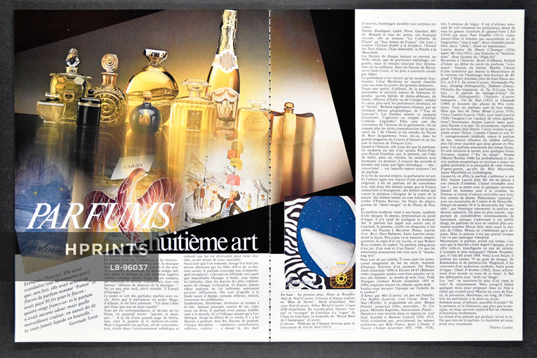 Parfums — Le huitième art, 1983 - Caron, Guerlain, Lanvin, Texte par Thierry Cardot