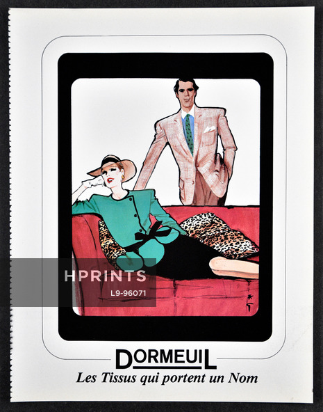Dormeuil (Fabric) 1988 Men's & Women's Clothing, René Gruau