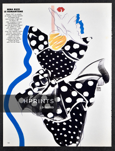 Nina Ricci 1986 L'Air du Temps, Duncan, Fashion Illustration