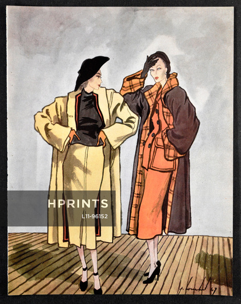 Jeanne Lanvin & Lucien Lelong 1947 Manteau, Suit, Pierre Louchel