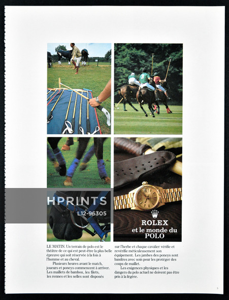 Rolex et le monde du Polo, 1981 - Photos Peter Knapp, 5 pages