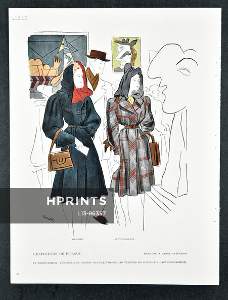 L'exposition de Picasso, 1945 - Hermès, Schiaparelli, Vogue Libération, Eduardo Garcia Benito