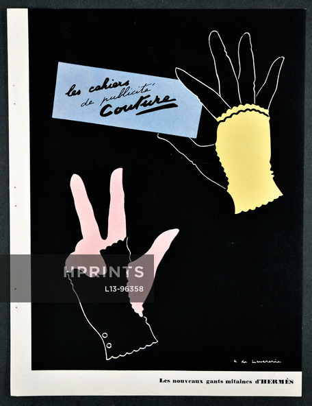 Hermès (Gloves) 1945 Vogue Libération, Gants Mitaines, Raymond de Lavererie