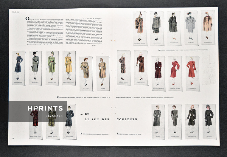 Résumé de la Mode, la ligne actuelle, 1945 - Vogue Libération, Balenciaga, Véra Boréa, Schiaparelli..., Text by H. A., 4 pages