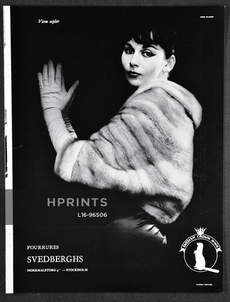 Svedberghs (Fur Clothing) 1956 Mink Photo Arne Nilsson