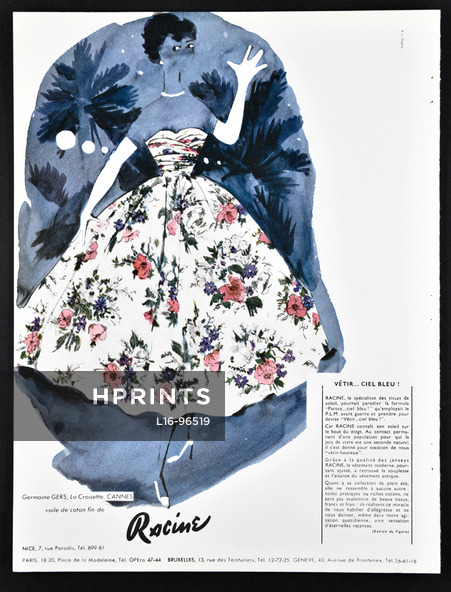 Racine (Fabric) 1955 Germaine Gers Flower Dress