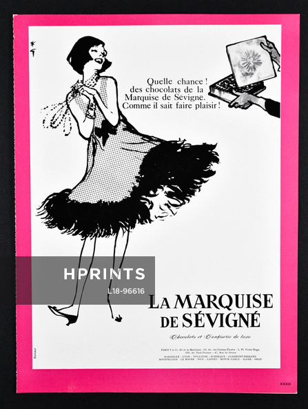 Marquise de Sévigné 1963 René Gruau (fuchsia)