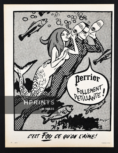 Perrier 1967 Submarine Divers Mermaid Forest