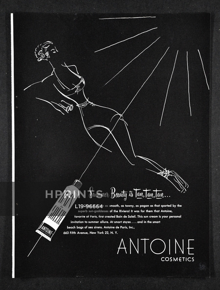 Antoine (Cosmetics) 1946 Bain de Soleil
