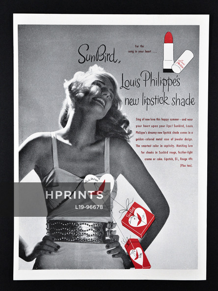 Louis Philippe (Cosmetics) 1946 SunBird, Lipstick