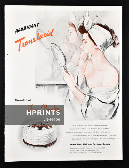Houbigant (Cosmetics) 1945 Powder, Making-up, Bodegard