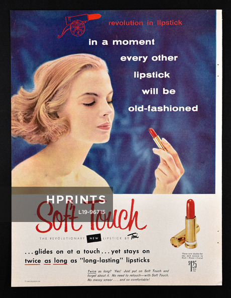 Toni (Cosmetics) 1955 Soft Touch Lipstick, The Gillette Co.