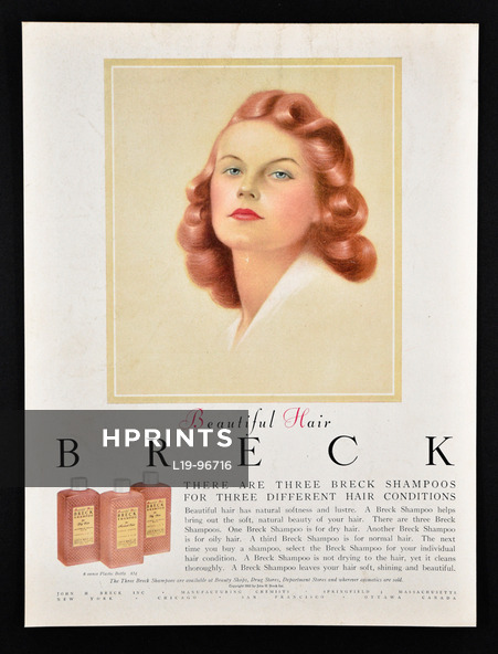 Breck (Hair Care) 1956 Three Breck Shampoos