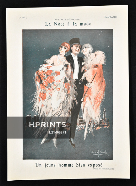 Un Jeune Homme Bien Exposé, 1925 - Marcel Bloch Elegants Roaring Twenties Fashion Evening Gown