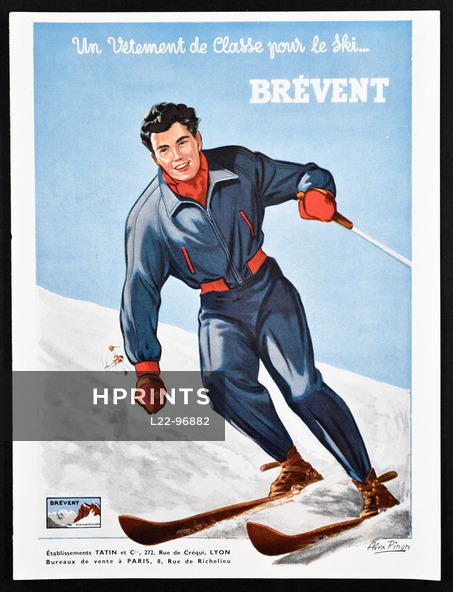 Brévent - Tatin et Cie (Sportswear) 1952 Skiing, Alex Pinon