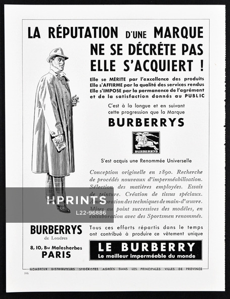 Burberrys 1957 Meilleur Imperméable du Monde
