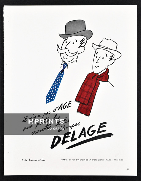 Delage (Ties and Scarves) 1950 Raymond de Lavererie