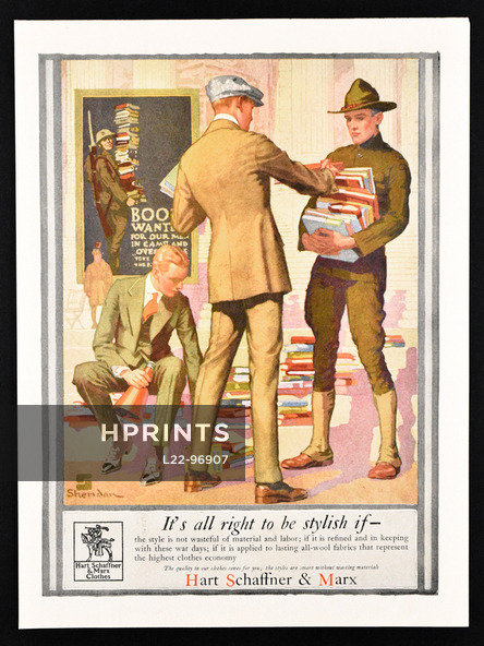 Hart Schaffner & Marx 1918 Sheridan, Men's Clothing, "Books Wanted"