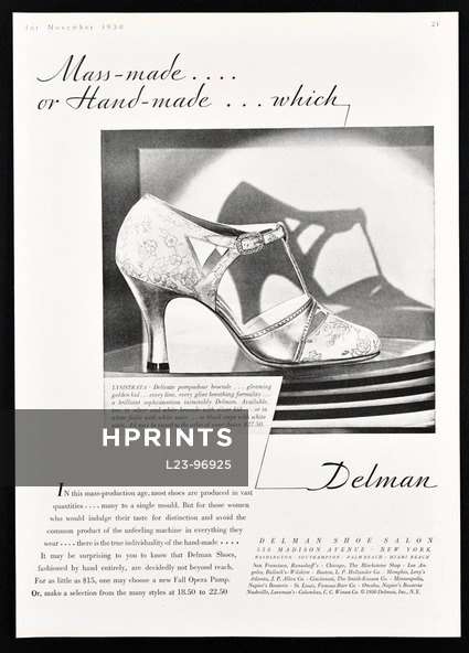 Delman (Shoes) 1930 Pompadour Brocade