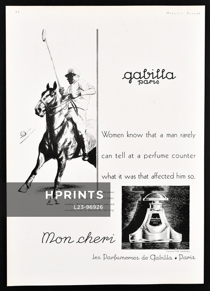 Gabilla (Perfumes) 1930 "Mon Cheri", Polo