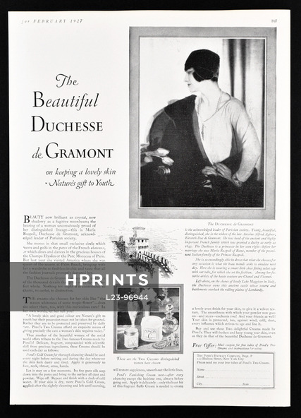 Pond's Cream 1927 Duchesse de Gramont