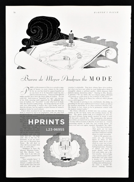 Baron de Meyer Analyses the Mode, 1927 - Demeyer & Charles Martin — Lanvin, Patou, Worth, Poiret, Suzanne Talbot, Jenny, Text by Baron de Meyer, 7 pages