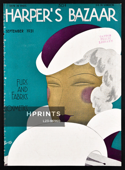 Harper's Bazaar, September 1931 Léon Bénigni, Art Deco Cover