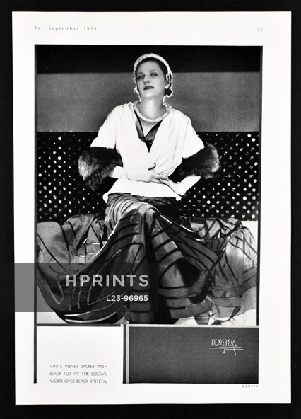 Jeanne Lanvin 1931 White Velvet Jacket, Photo Demeyer