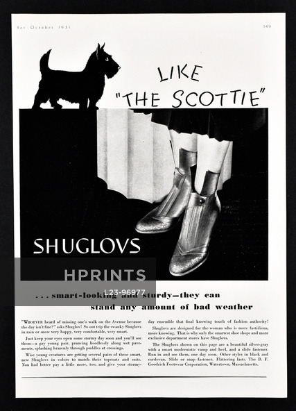The B. F. Goodrich Footwear Corporation Shuglovs (Shoes) 1931 Scottish Terrier