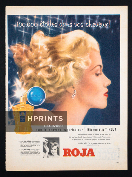 Roja (Hair Care) 1958 Hairstyle, Photo Molinard