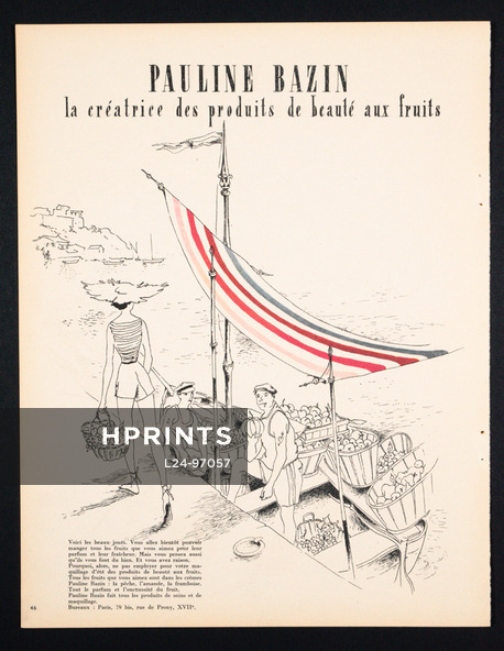 Pauline Bazin (Cosmetics) 1950 Produits de beauté aux fruits, Alex Rakoff