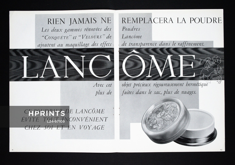 Lancôme (Cosmetics) 1957 Rien jamais ne remplacera la poudre