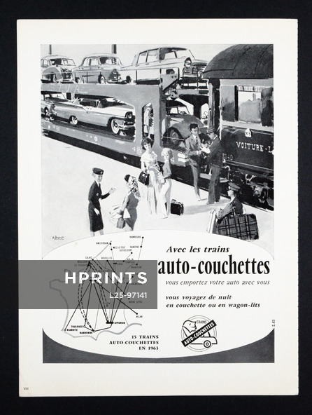 Trains Auto-Couchettes 1963 Albert Brenet, Train