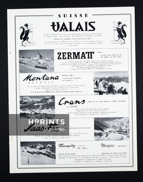Suisse 1962 Valais, Zermatt, Montana...