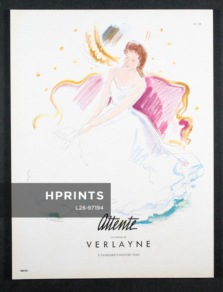 Verlayne (Perfumes) 1946 Attente, Jean Jacquelin