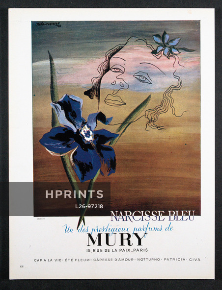 Mury (Perfumes) 1947 Théo Tobiasse, Narcisse Bleu, Surrealism