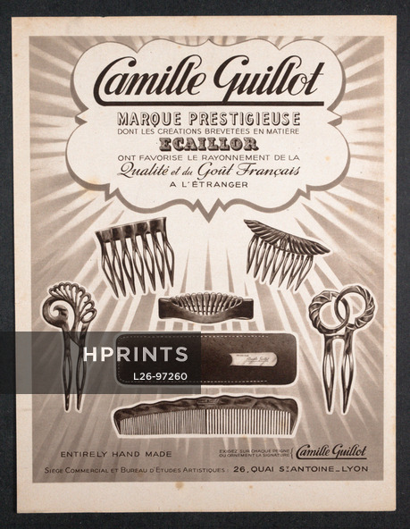 Camille Guillot (Combs) 1948 Ecaillor Hand Made Combs