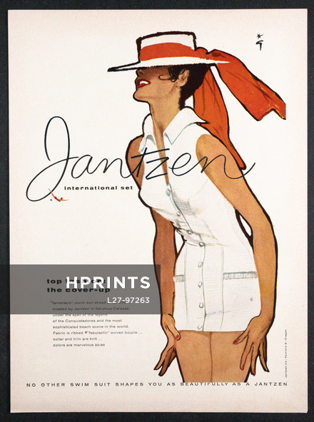 Jantzen (Swimwear) 1958 René Gruau, The Cover-up