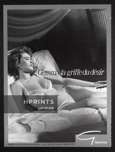 Gemma (Lingerie) 1985 Panties, Bra, Photo Thierry Bouet