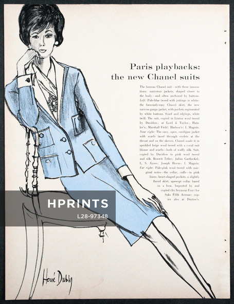 Chanel 1961 Blue Suit, Copied by Davidow, Hervé Dubly
