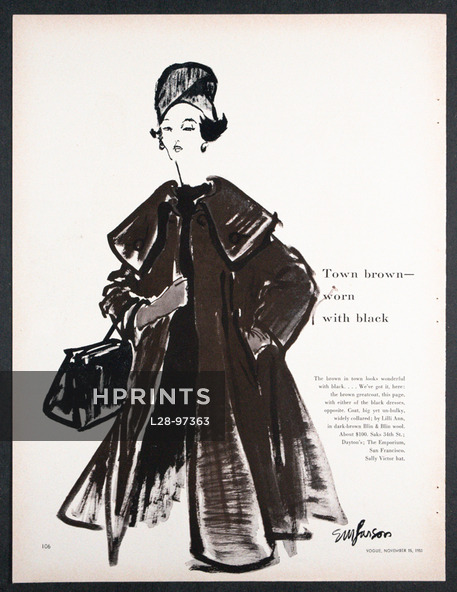 Lillly Ann 1958 Brown Coat, EM Farson, 2 pages