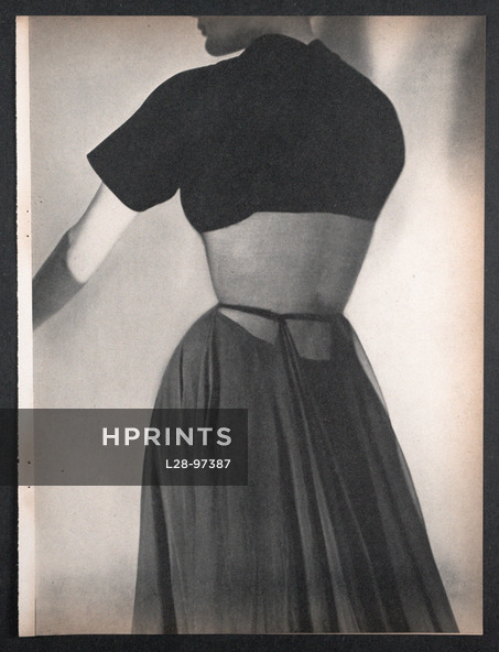 Grès 1946 Black Velvet Bolero, Skirt, Photo Maurice Tabard