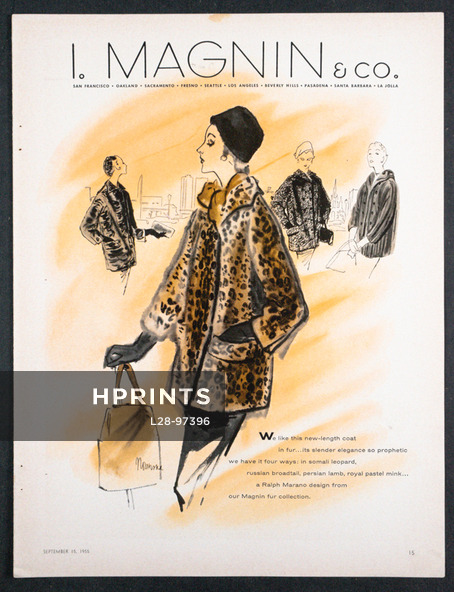 I. Magnin & Co. 1955 Ralph Marano, Fur Coat