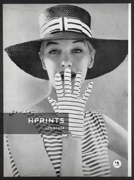 Striped T shirt 1956 Hansen Gloves, Gage Hat, Photo Prigent