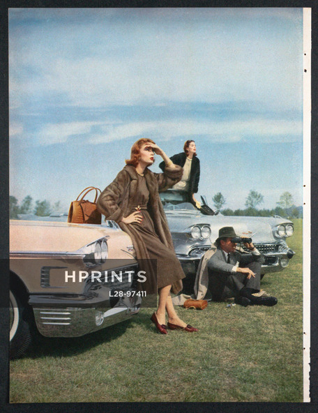 Cars and Furs 1957 Mink Polo Coat, Cadillac, Photo John Rawlings